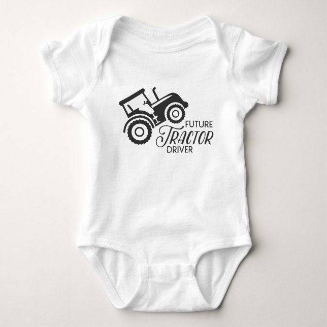 Future Tractor Driver Baby Bodysuit (Front)