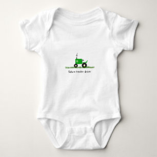 "Future Tractor Driver" Baby Green Tractor Bodysuit