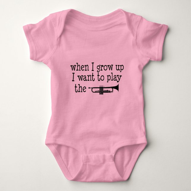 Future Trumpet Player Gift Baby Bodysuit (Front)