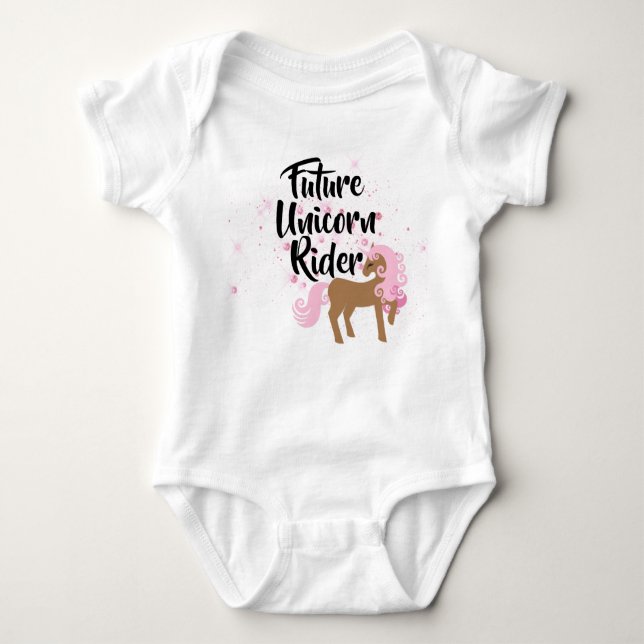 Future Unicorn Rider Baby Baby Bodysuit (Front)