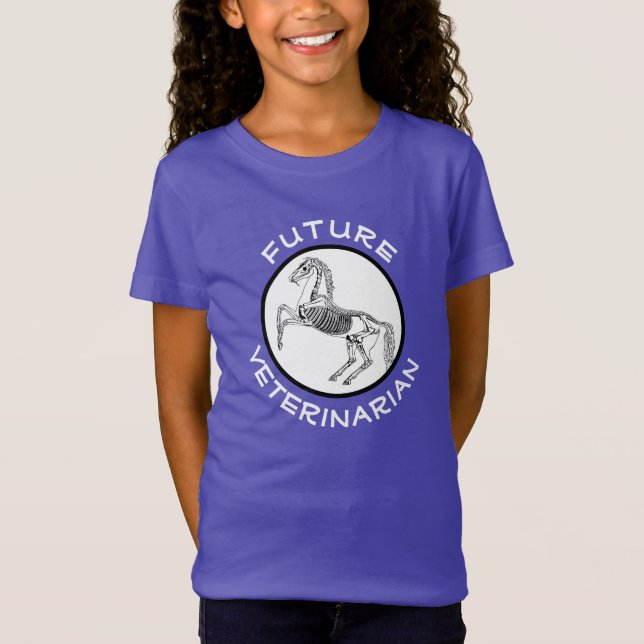 "Future Veterinarian" and Horse Skeleton T-Shirt (Front)