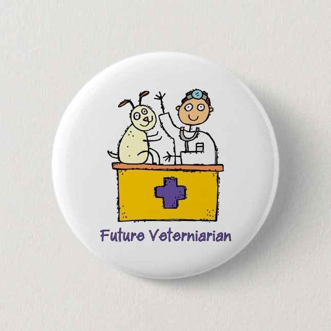 Future Veterinarian - Boy 6 Cm Round Badge (Front)