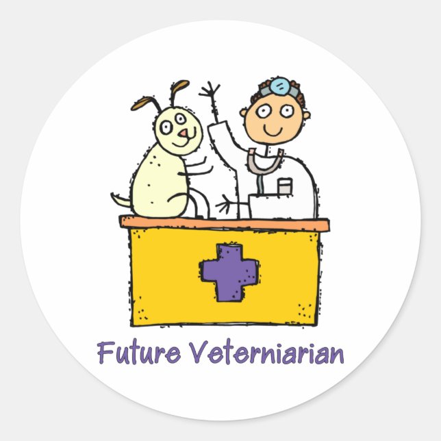 Future Veterinarian - Boy Classic Round Sticker (Front)