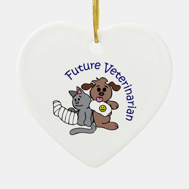 FUTURE VETERINARIAN CERAMIC TREE DECORATION (Front)