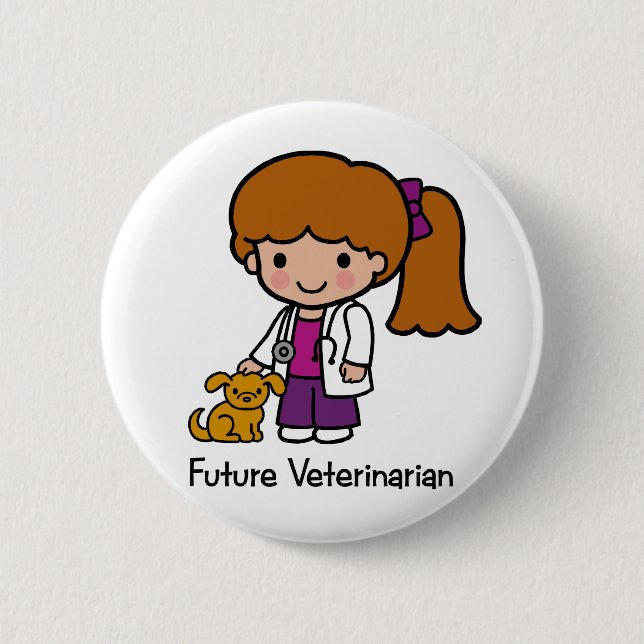 Future Veterinarian - Girl 6 Cm Round Badge (Front)
