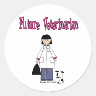 Future Veterinarian (Girl) Classic Round Sticker