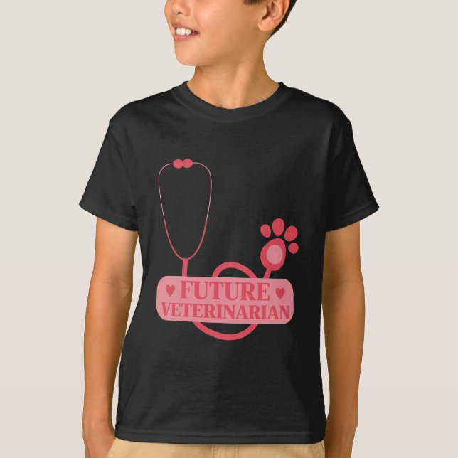 Future Veterinarian Girl Veterinary Student Kid T-Shirt (Front)