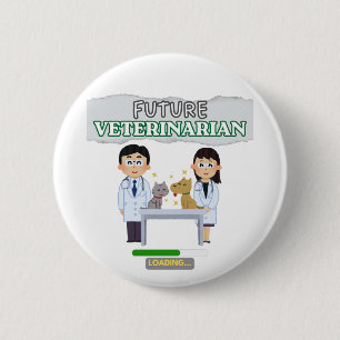 Future Veterinarian Loading – Vet Student Design 6 Cm Round Badge