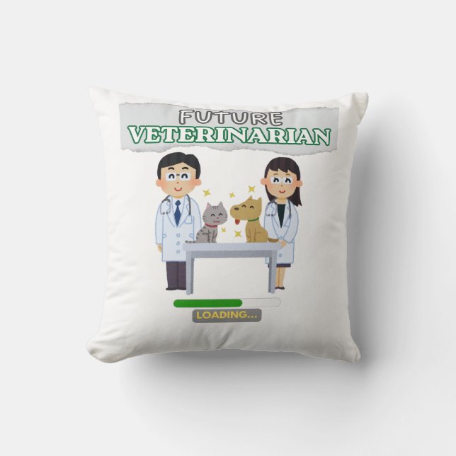 Future Veterinarian Loading – Vet Student Design Cushion (Front)