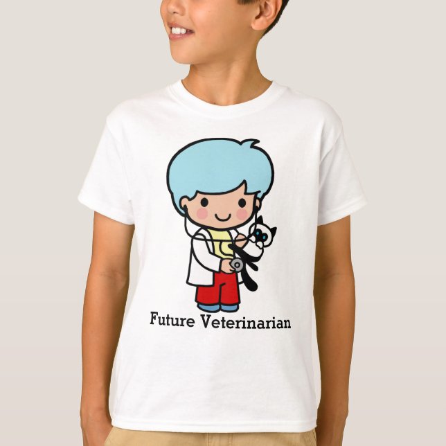 Future Veterinarian with Kitty Cat T-Shirt (Front)