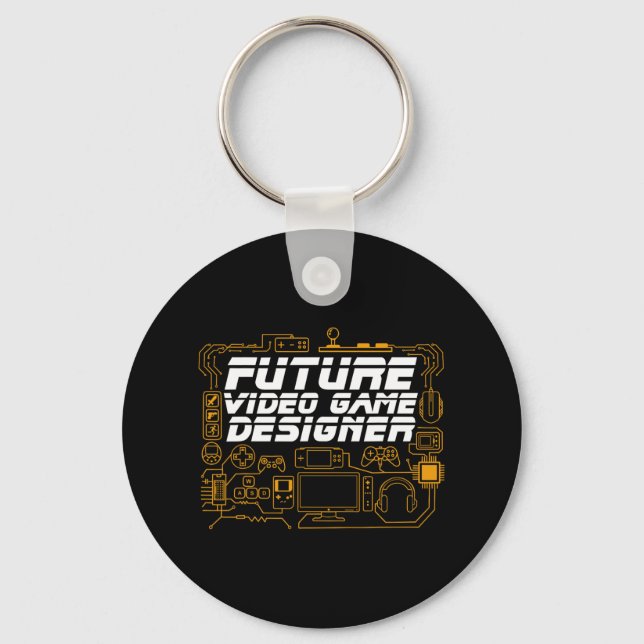 Future Video Game Designer Programmer Coding Gamer Key Ring (Front)