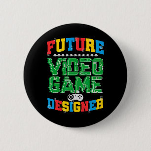 Future Video Game Designer T Shirt Boys Girls Kids 6 Cm Round Badge