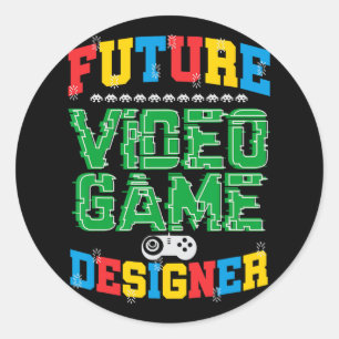 Future Video Game Designer T Shirt Boys Girls Kids Classic Round Sticker