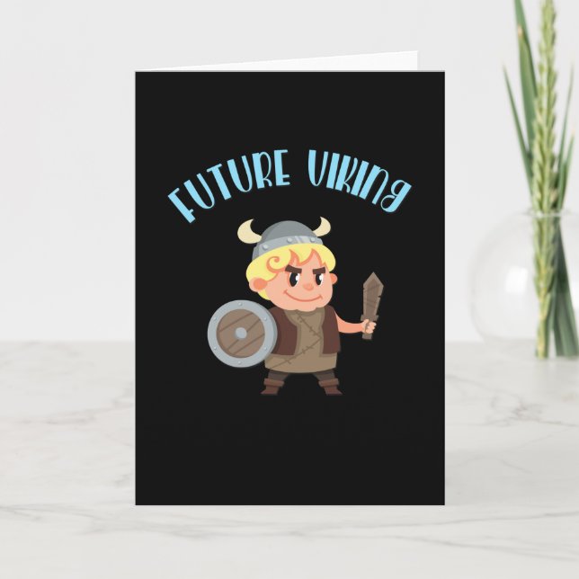 Future Viking Funny Kids Norsemen Skandinavia Card (Front)