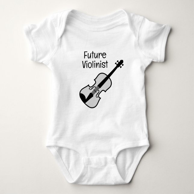 Future violinist adorable baby bodysuit design (Front)