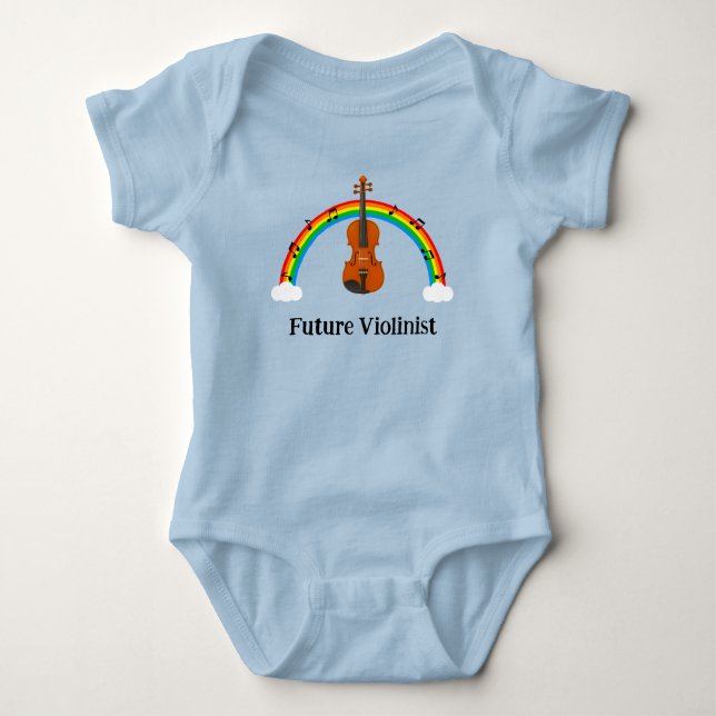 Future Violinist Rainbow Baby Bodysuit (Front)