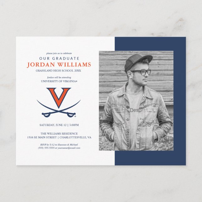 Future Virginia Cavalier Grad Announcement Postcard (Front)