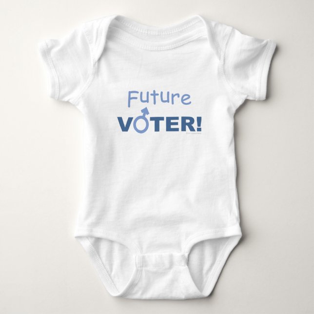 Future Voter! Boy's Romper Baby Bodysuit (Front)