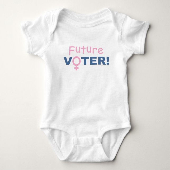 Future Voter! Girl's Romper Baby Bodysuit (Front)