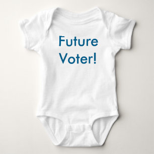 Future Voter! In Democrat blue writing Baby Bodysuit
