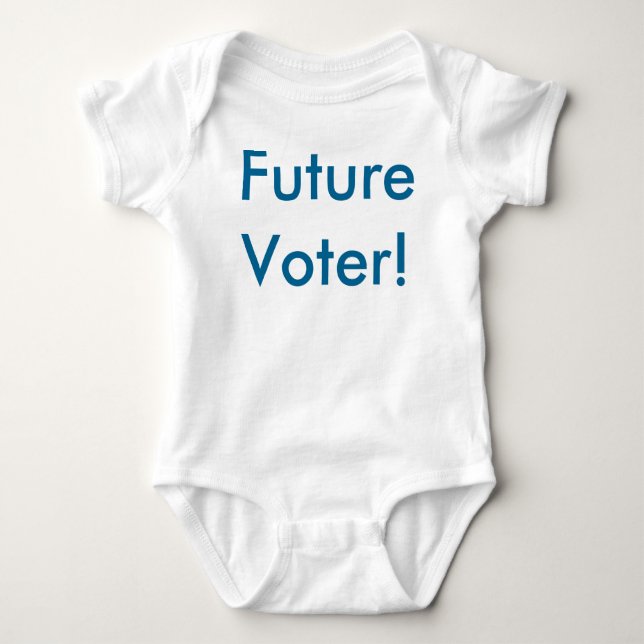 Future Voter! In Democrat blue writing Baby Bodysuit (Front)
