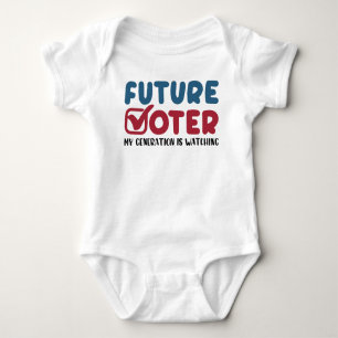 Future Voter My Generation Is Watching Vote 2024 Baby Bodysuit