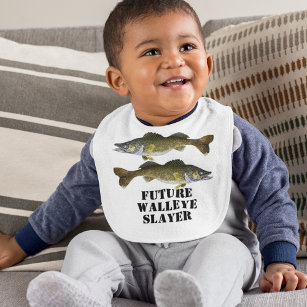 Future Walleye Slayer Fishing Baby Funny Cute Bib
