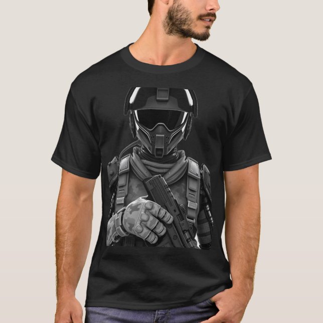Future Warrior: Cyberpunk Soldier T-Shirt (Front)