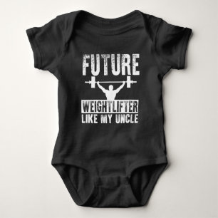 Future Weightlifter Like My Uncle Baby Bodysuit
