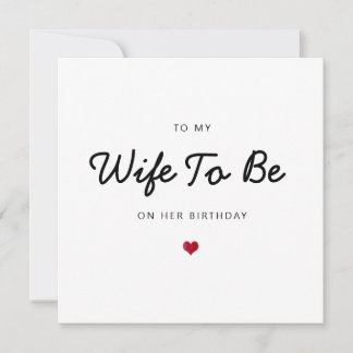 future wife romantic heart simple happy birthday card