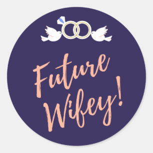 Future Wifey Love Birds  Classic Round Sticker