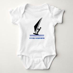 Future windsurfer black, blue windsurfing custom baby bodysuit