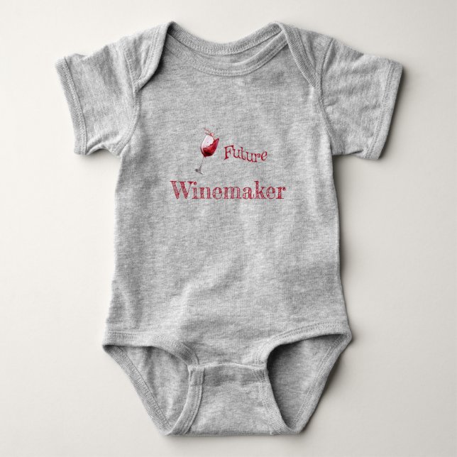 Future Winemaker Funny Wine Lover Baby Bodysuit (Front)