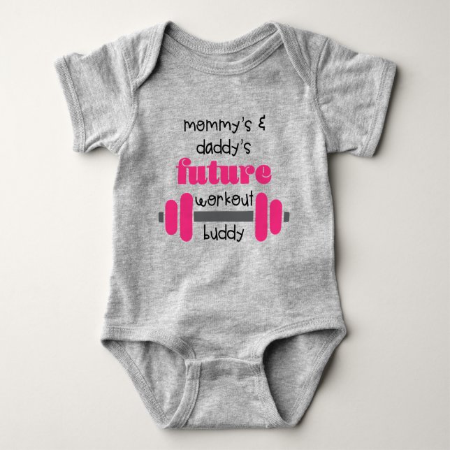 Future workout buddy baby bodysuit (Front)