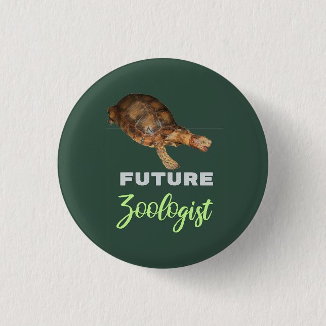 future zoologist - tortoise   3 cm round badge (Front)