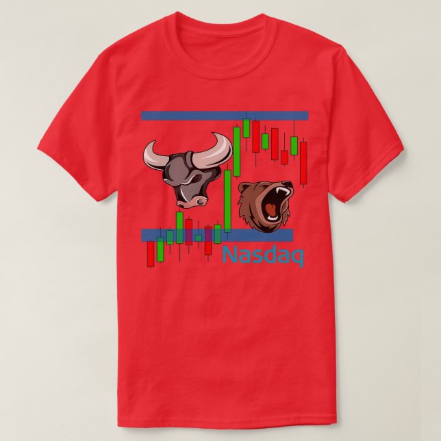 Futures Trading Bear vs Bull Emini Nasdaq NQ T-Shirt (Design Front)