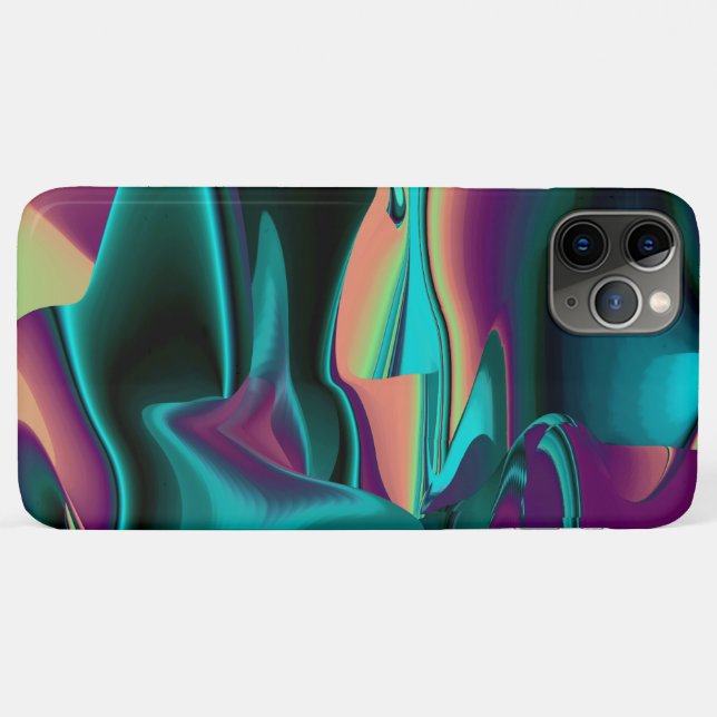Futuristic Abstract 3D Metallic Rainbow Art Case-Mate iPhone Case (Back (Horizontal))