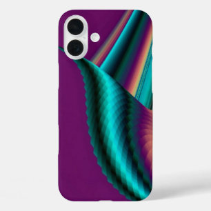 Futuristic Abstract 3D Metallic Rainbow Art iPhone 16 Plus Case