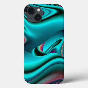 Futuristic Abstract 3D Metallic Rainbow Art iPhone 13 Case