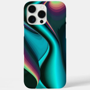 Futuristic Abstract 3D Metallic Rainbow Art iPhone 16 Pro Max Case