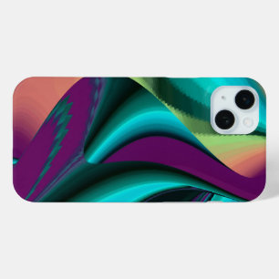 Futuristic Abstract 3D Metallic Rainbow Art iPhone 15 Mini Case