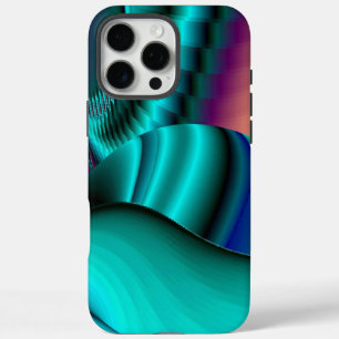 Futuristic Abstract 3D Metallic Rainbow Art iPhone 16 Pro Max Case