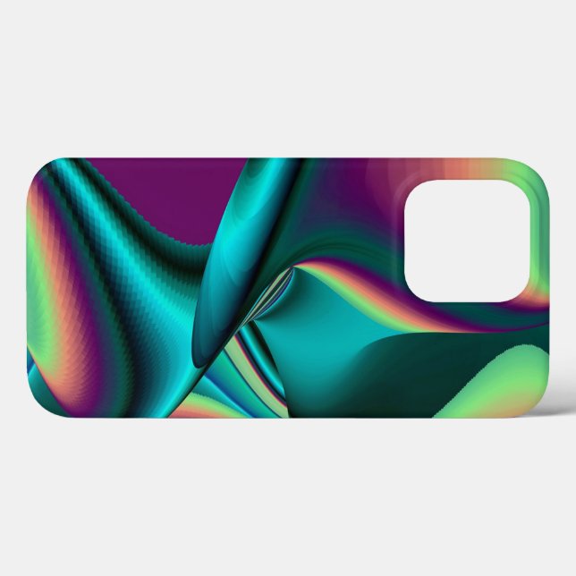 Futuristic Abstract 3D Metallic Rainbow Art Case-Mate iPhone Case (Back (Horizontal))