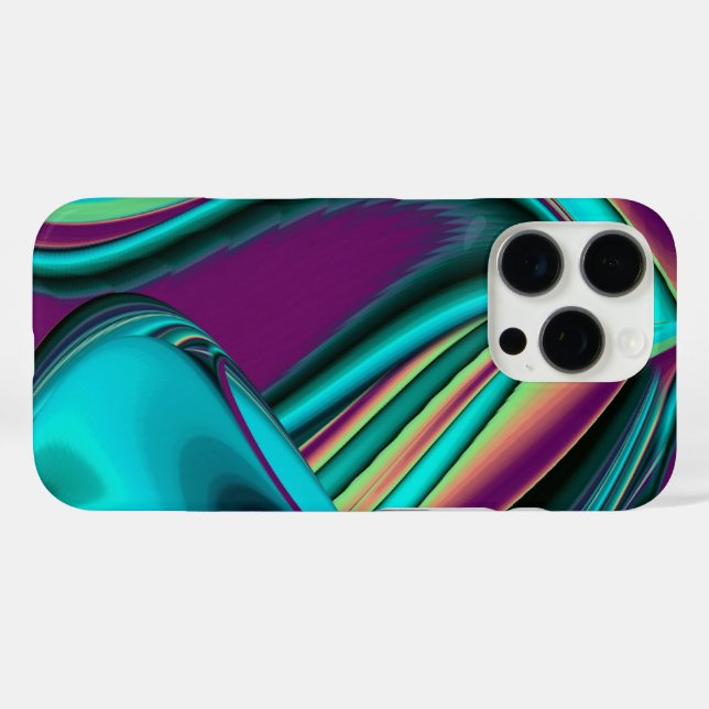 Futuristic Abstract 3D Metallic Rainbow Art Case-Mate iPhone Case (Back (Horizontal))