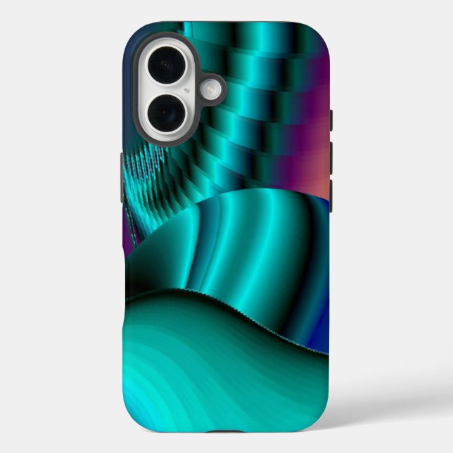 Futuristic Abstract 3D Metallic Rainbow Art Case-Mate iPhone Case (Back)