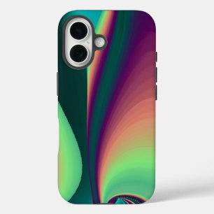 Futuristic Abstract 3D Metallic Rainbow Art iPhone 16 Case
