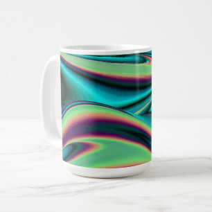 Futuristic Abstract 3D Metallic Rainbow Art Coffee Mug