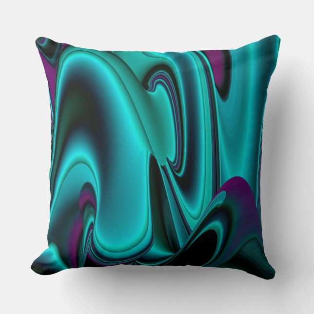 Futuristic Abstract 3D Metallic Rainbow Art Cushion (Front)