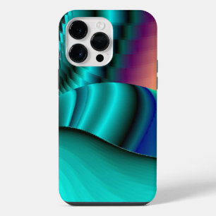 Futuristic Abstract 3D Metallic Rainbow Art iPhone 14 Pro Max Case