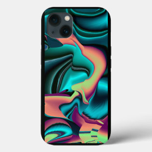 Futuristic Abstract 3D Metallic Rainbow Art iPhone 13 Case